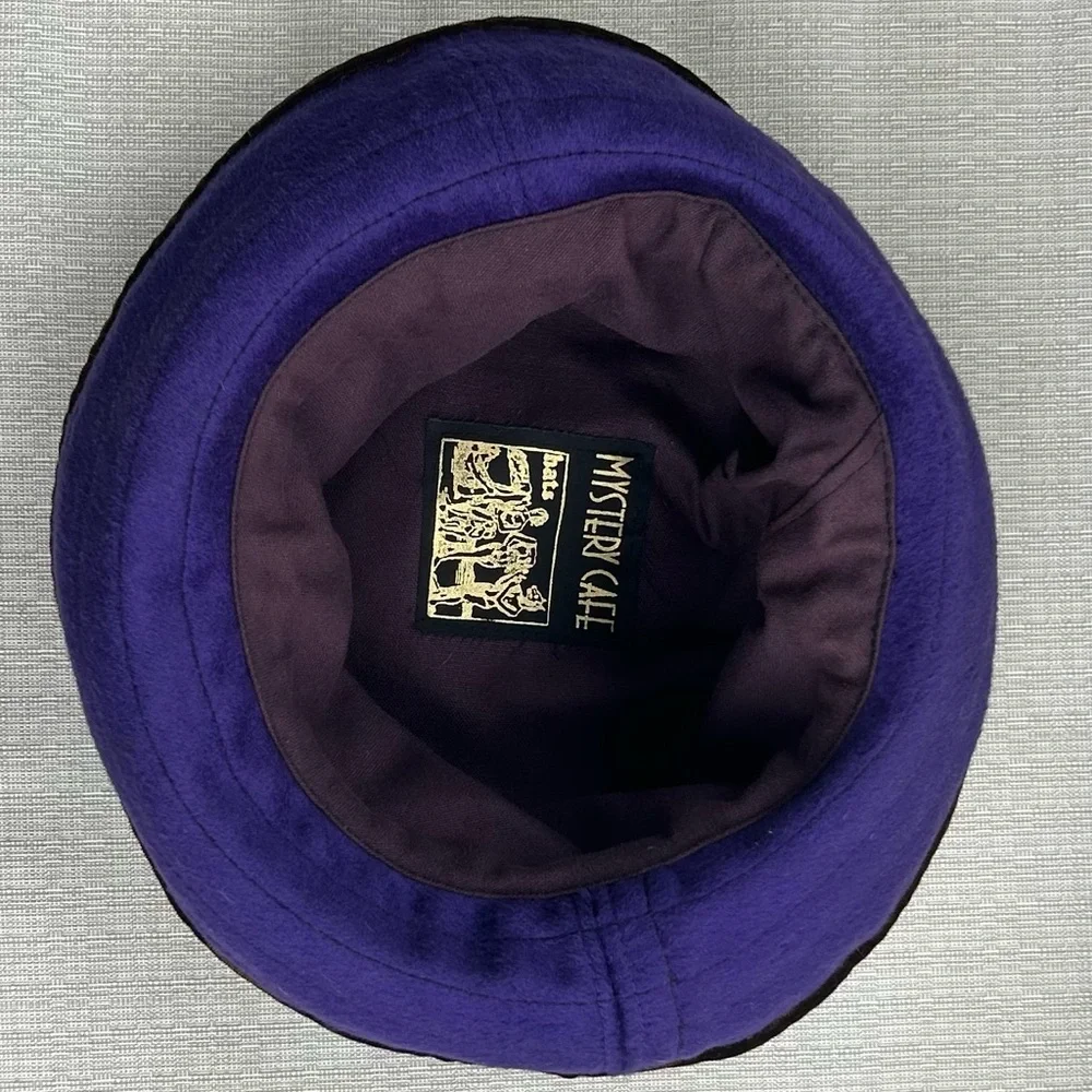 NWOT Mystery Cafe Purple Bucket Hat
